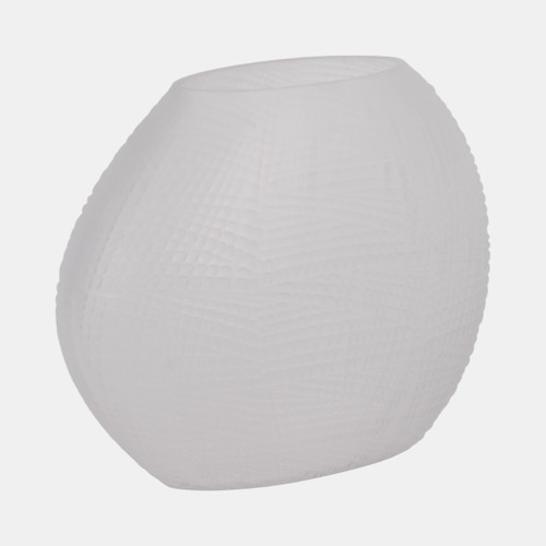 Sagebrook Home Glass 8"h Textured Vase Frosted White Wishlist Create New