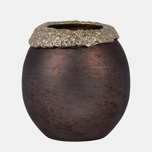 Sagebrook Home Glass 8" Oval Hurricane Charred Coal/gold Wishlist Create New