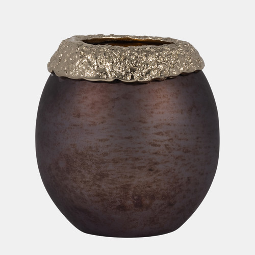 Sagebrook Home Glass 8" Oval Hurricane Charred Coal/gold Wishlist Create New