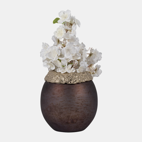 Sagebrook Home Glass 8" Oval Hurricane Charred Coal/gold Wishlist Create New