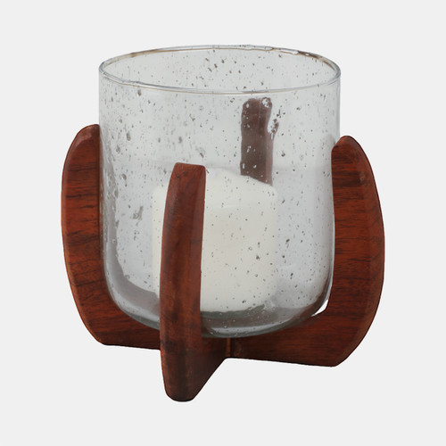 Sagebrook Home Glass 8" Votive Holder W/ Base Brown/clear Wishlist Create New