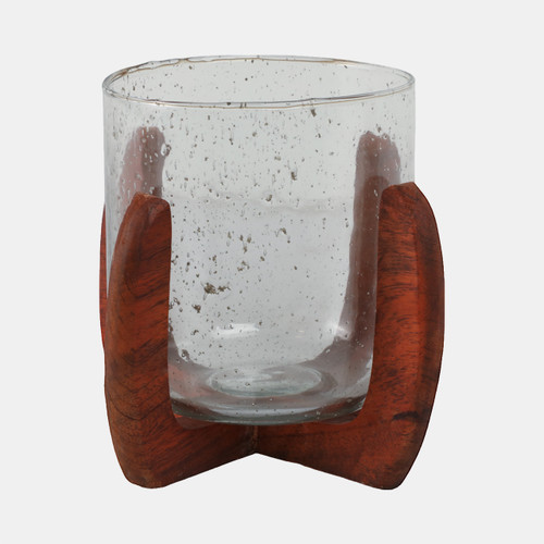 Sagebrook Home Glass 8" Votive Holder W/ Base Brown/clear Wishlist Create New
