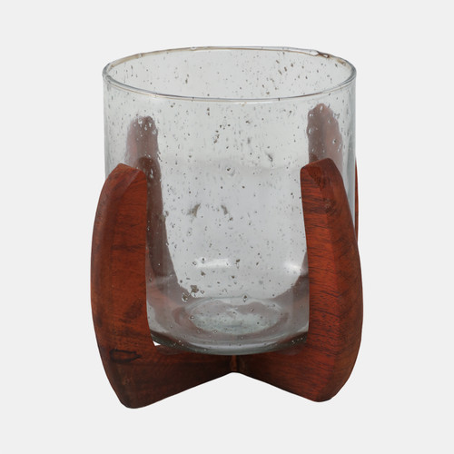sagebrook home Glass 8" Votive Holder W/ Base Brown/clear Wishlist Create New