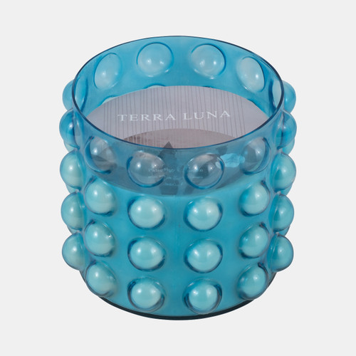 Sagebrook Home Glass 9" 102 Oz Bubble Candle Blue Wishlist Create New