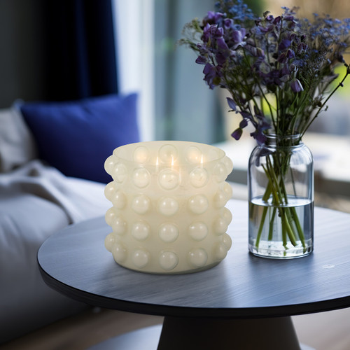 Sagebrook Home Glass 9" 102 Oz Bubble Candle Ivory Wishlist Create New