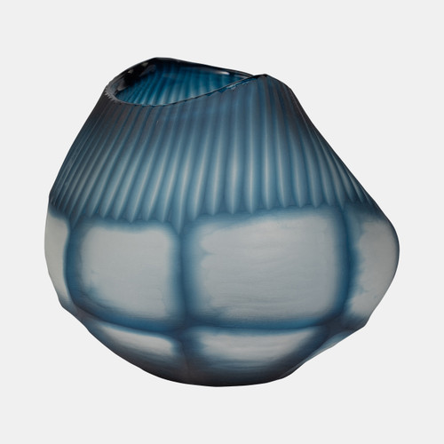 Sagebrook Home Glass 9" Carved Bowl Blue Wishlist Create New