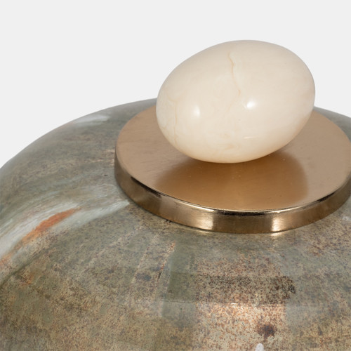 Sagebrook Home Glass 9" Temple Vase W/ Resin Topper Blush/green Wishlist Create New