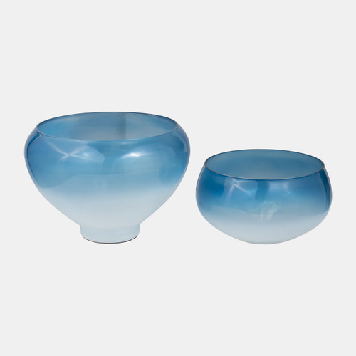 Sagebrook Home Glass S/2 10/14" Decorative Bowls Blue Wishlist Create New