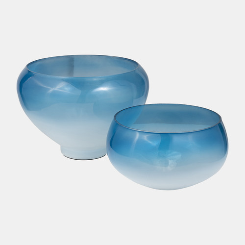 sagebrook home Glass S/2 10/14" Decorative Bowls Blue Wishlist Create New