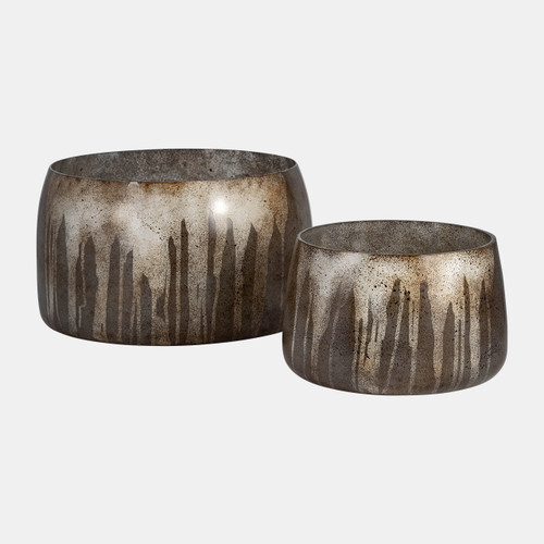 sagebrook home Glass S/2 10/14" Decorative Bowls Bronze Wishlist Create New