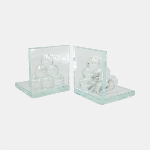 Sagebrook Home Glass S/2 6" Orb Bookends Clear Wishlist Create New