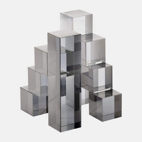 Sagebrook Home Glass S/2 6" Tetrimino Bookends Smoke Wishlist Create New