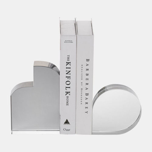 Sagebrook Home Glass S/2 7" Contemporary Bookends Smoke Wishlist Create New