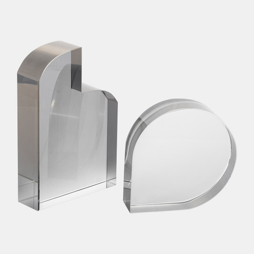 Sagebrook Home Glass S/2 7" Contemporary Bookends Smoke Wishlist Create New