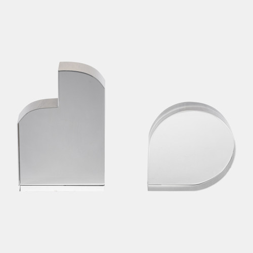 sagebrook home Glass S/2 7" Contemporary Bookends Smoke Wishlist Create New