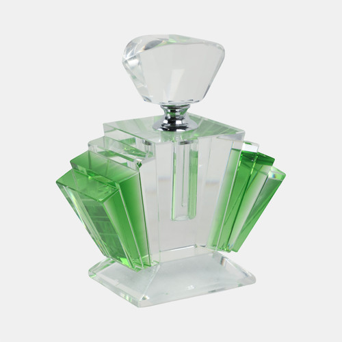 Sagebrook Home Green Crystal Perfume Bottle 4.75" Wishlist Create New