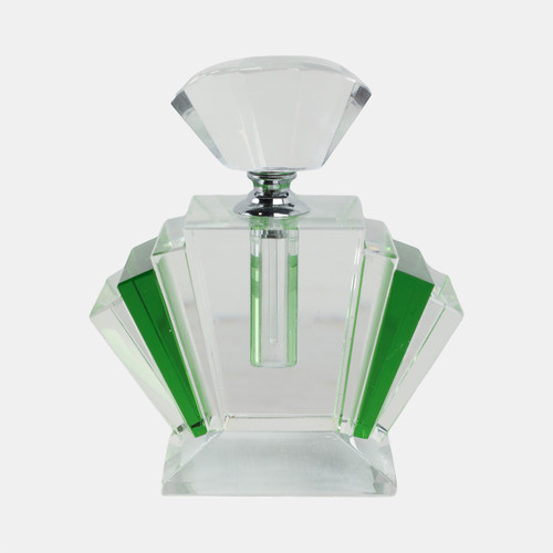 Sagebrook Home Green Crystal Perfume Bottle 4.75" Wishlist Create New