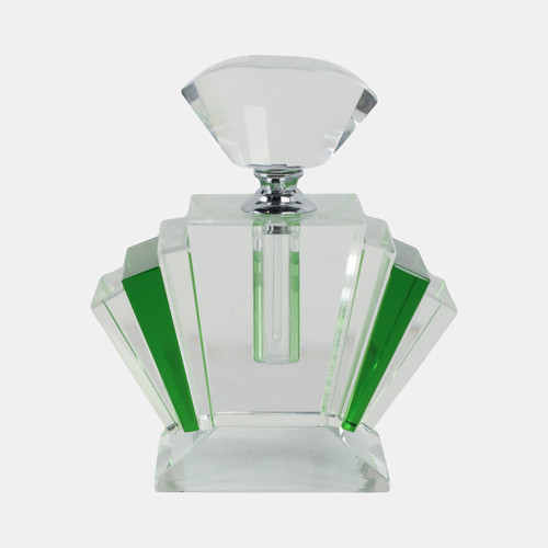 sagebrook home Green Crystal Perfume Bottle 4.75" Wishlist Create New