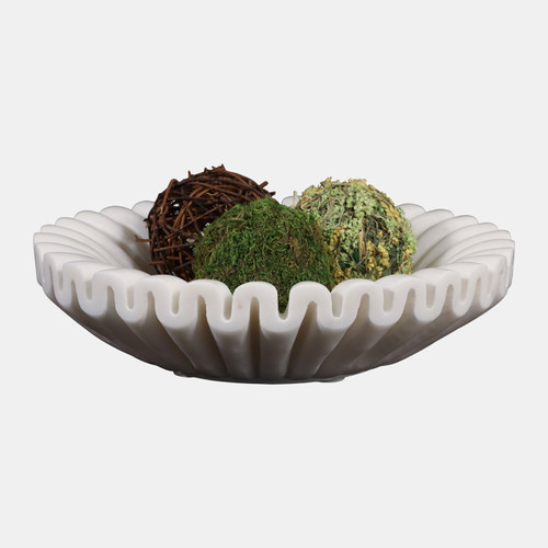 Sagebrook Home Marble 12" Pleated Bowl White Wishlist Create New