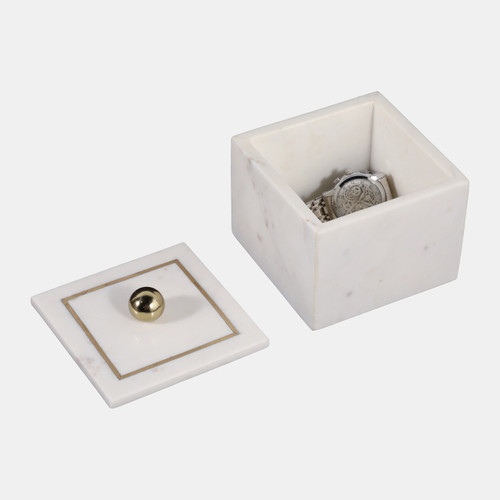 Sagebrook Home Marble 5x5 Box - Knob White Wishlist Create New