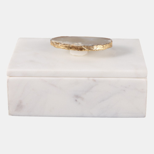 Sagebrook Home Marble 6x4 Box W/ Agate Top Multi Wishlist Create New
