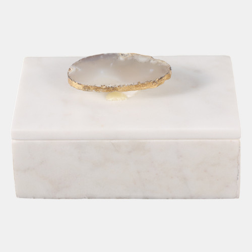 Sagebrook Home Marble 6x4 Box W/ Agate Top Multi Wishlist Create New