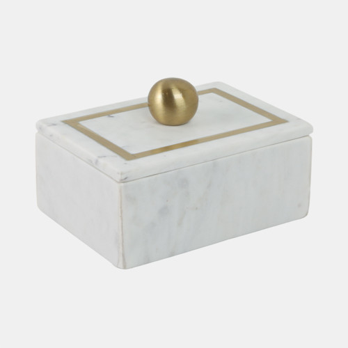 Sagebrook Home Marble 7x5 Rectangular Box - Knob White Wishlist Create New