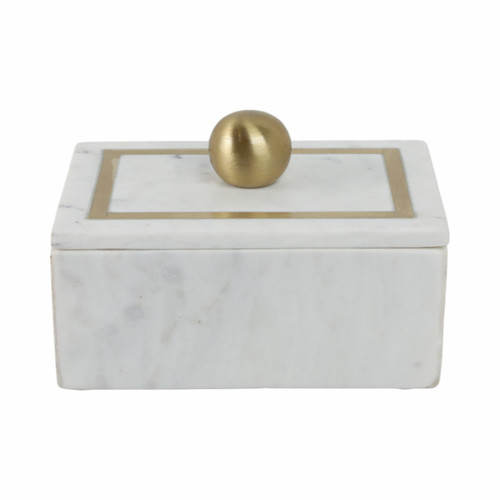 sagebrook home Marble 7x5 Rectangular Box - Knob White Wishlist Create New