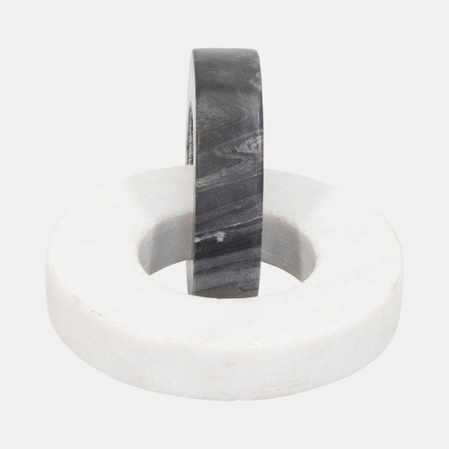 Sagebrook Home Marble 8" Double Ring White/black Wishlist Create New