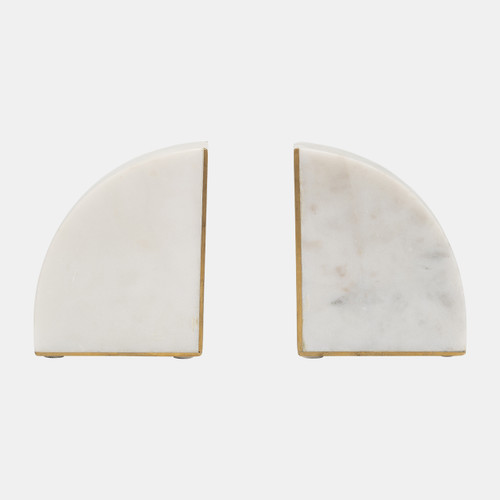 Sagebrook Home Marble S/2 5" Pie Bookends White Wishlist Create New