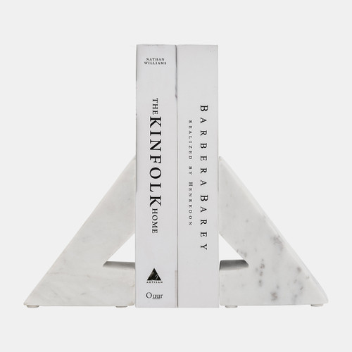Sagebrook Home Marble S/2 6"h Right Triangle Bookends White Wishlist Create New