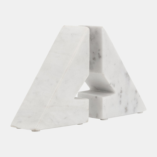 Sagebrook Home Marble S/2 6"h Right Triangle Bookends White Wishlist Create New