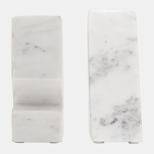 Sagebrook Home Marble S/2 6"h Right Triangle Bookends White Wishlist Create New