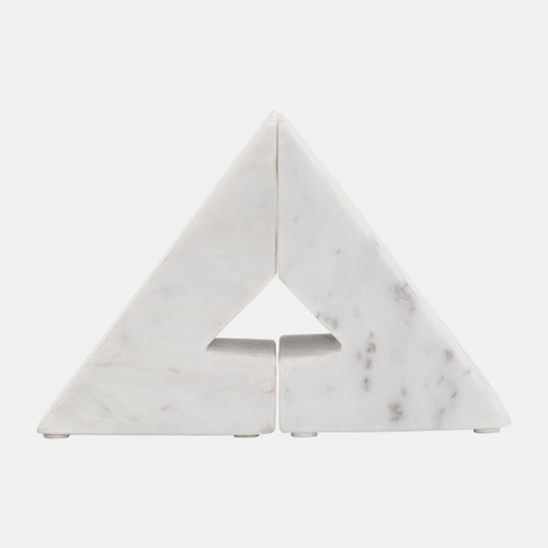 sagebrook home Marble S/2 6"h Right Triangle Bookends White Wishlist Create New