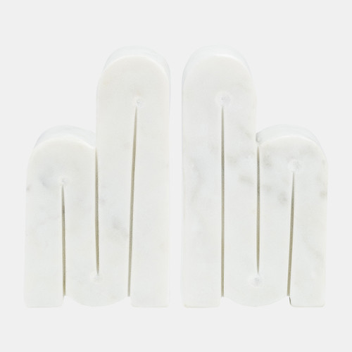 Sagebrook Home Marble S/2 6"h Swirly Bookends White Wishlist Create New