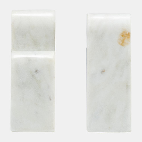 Sagebrook Home Marble S/2 6"h Swirly Bookends White Wishlist Create New