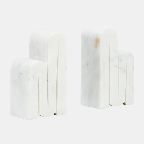 sagebrook home Marble S/2 6"h Swirly Bookends White Wishlist Create New