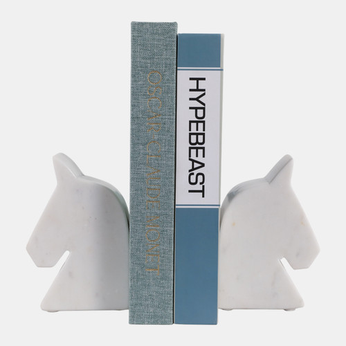 Sagebrook Home Marble S/2 6" Horse Head Bookends White Wishlist Create New
