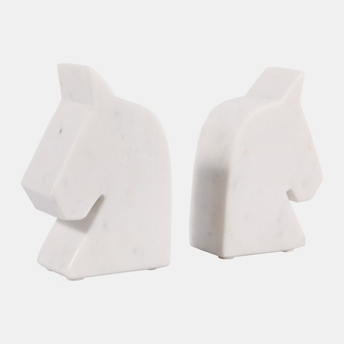 Sagebrook Home Marble S/2 6" Horse Head Bookends White Wishlist Create New
