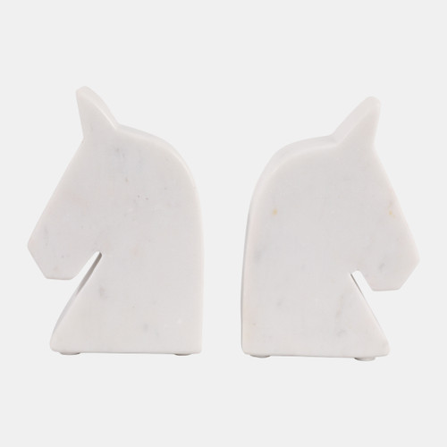 sagebrook home Marble S/2 6" Horse Head Bookends White Wishlist Create New