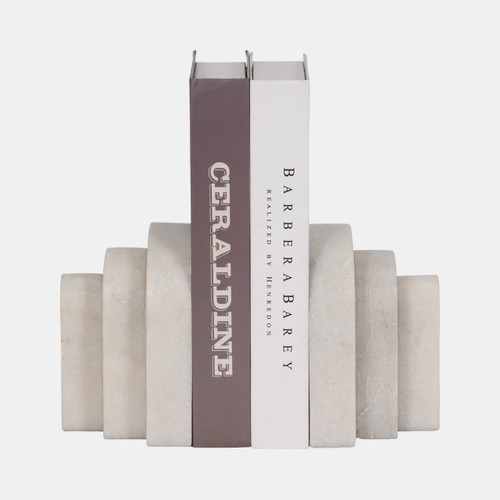 Sagebrook Home Marble S/2 6" Layered Arches Bookends White Wishlist Create New