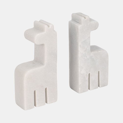 Sagebrook Home Marble S/2 7" Giraffe Bookends White Wishlist Create New