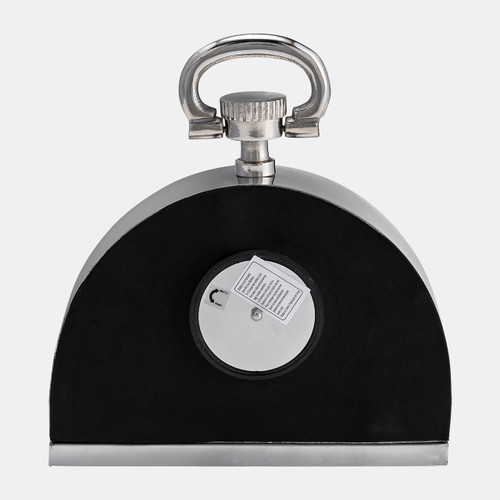 Sagebrook Home Metal 10"h Leaning Table-clock W/handle Nickel Wishlist Create New