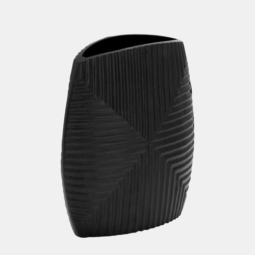 Sagebrook Home Metal 10"h Ribbed Vase Matte Black Wishlist Create New