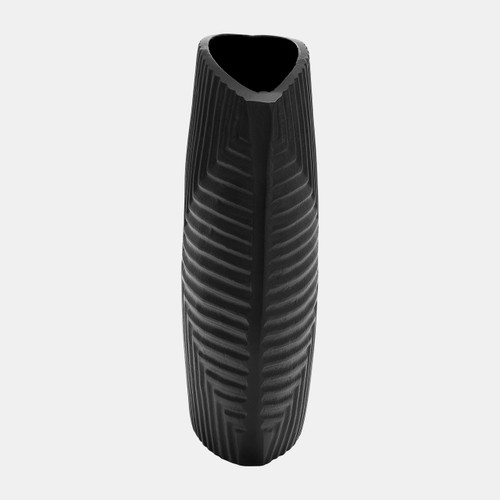 Sagebrook Home Metal 10"h Ribbed Vase Matte Black Wishlist Create New
