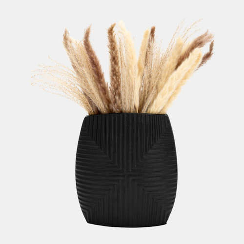 Sagebrook Home Metal 10"h Ribbed Vase Matte Black Wishlist Create New