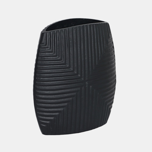 sagebrook home Metal 10"h Ribbed Vase Matte Black Wishlist Create New