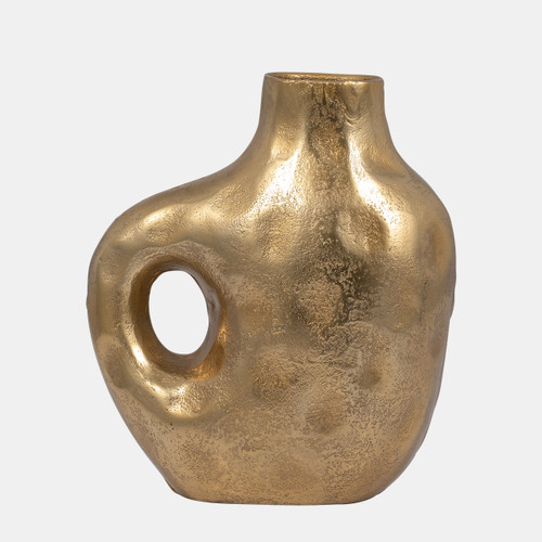 sagebrook home Metal 11" Hammerd Cut-out Vase Gold Wishlist Create New