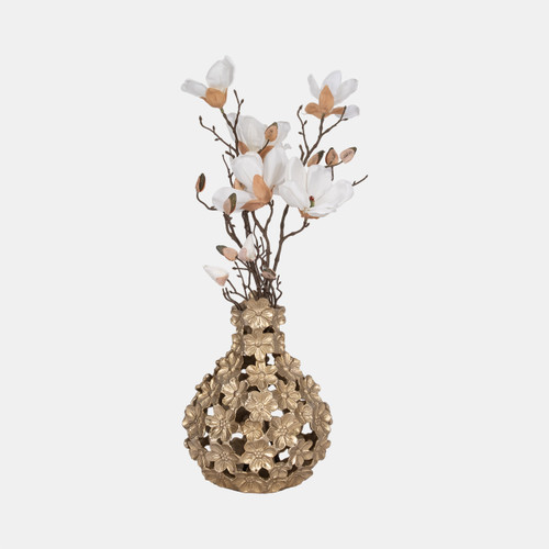 Sagebrook Home Metal 12" Cut-out Flower Vase Champagne Wishlist Create New