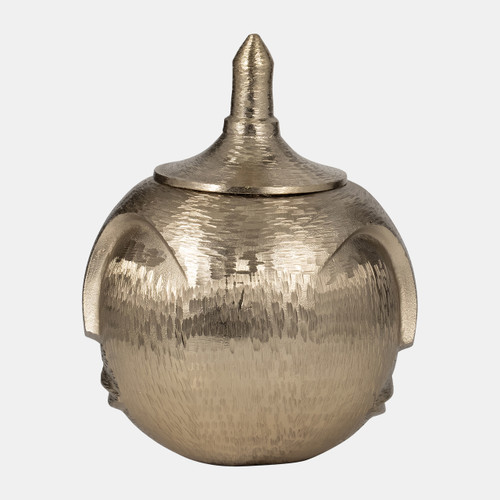 Sagebrook Home Metal 13" Face Jar With Lid Champagne Wishlist Create New